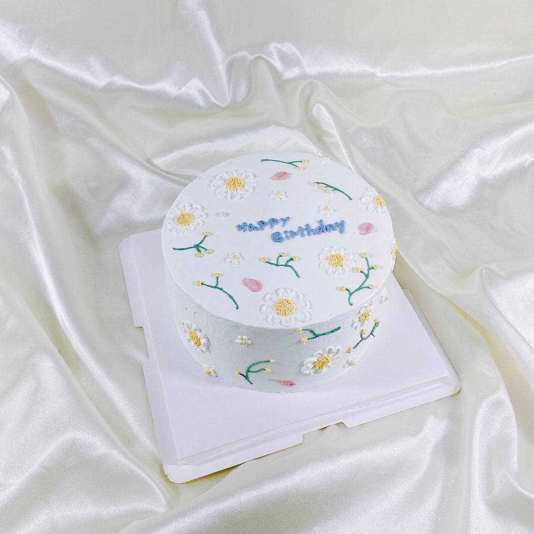 清爽小菊 生日蛋糕 定制化 蛋糕 造型  甜点 4 6 8 寸 面交 - 蛋糕/甜点 - 新鲜食材 黄色