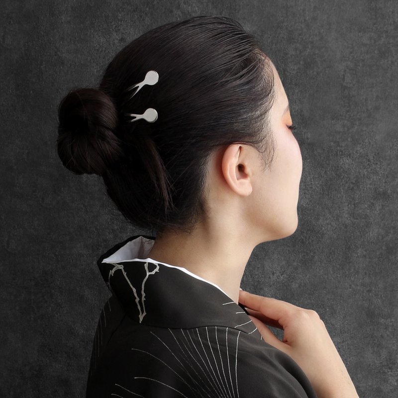 KANZASHI 簪 【koiki Petit Series / Tama-Silver】 - 发饰 - 不锈钢 银色