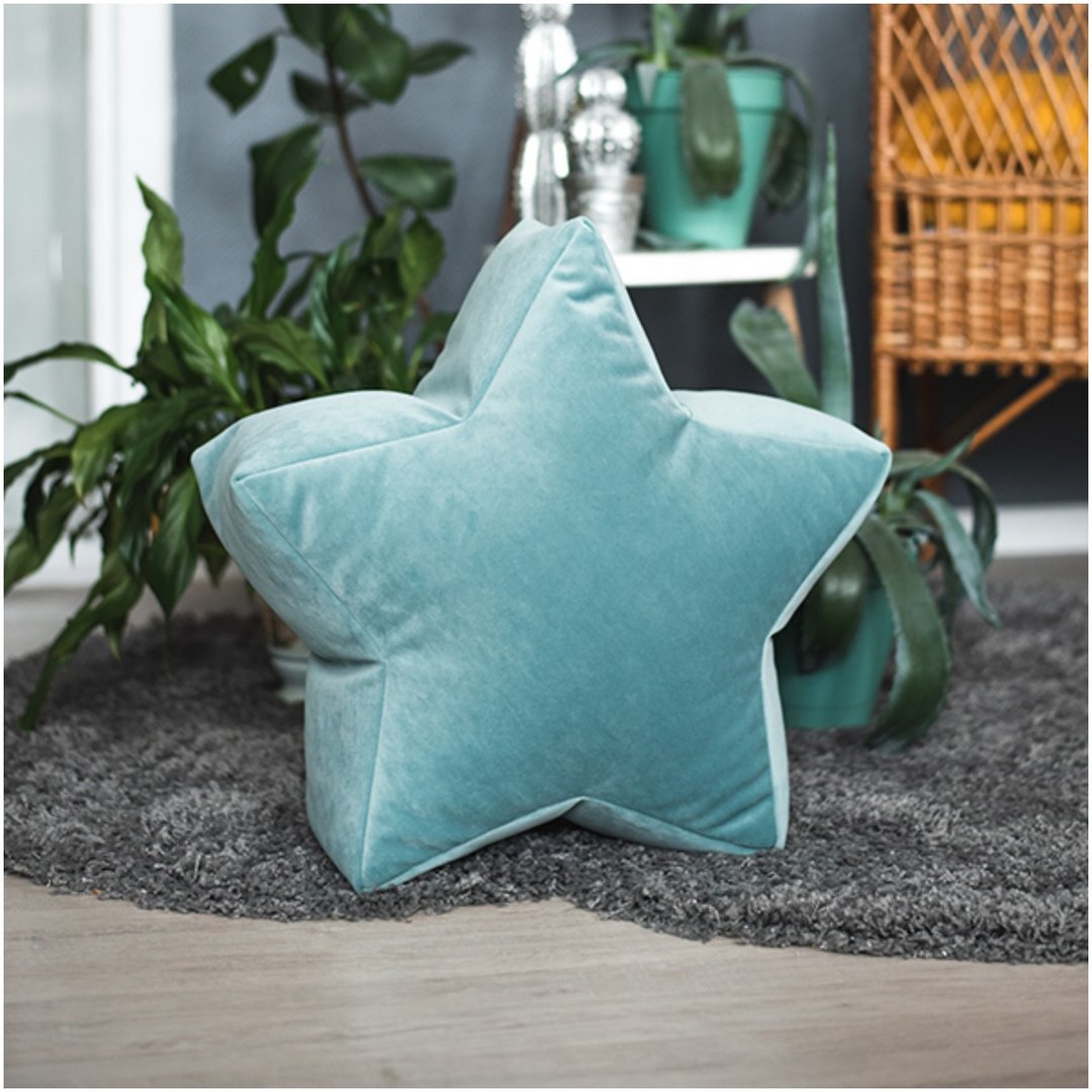 Mint Velvet Star Bean Bag Chair - toddler nursery floor cushion - 椅子/沙发 - 聚酯纤维 多色