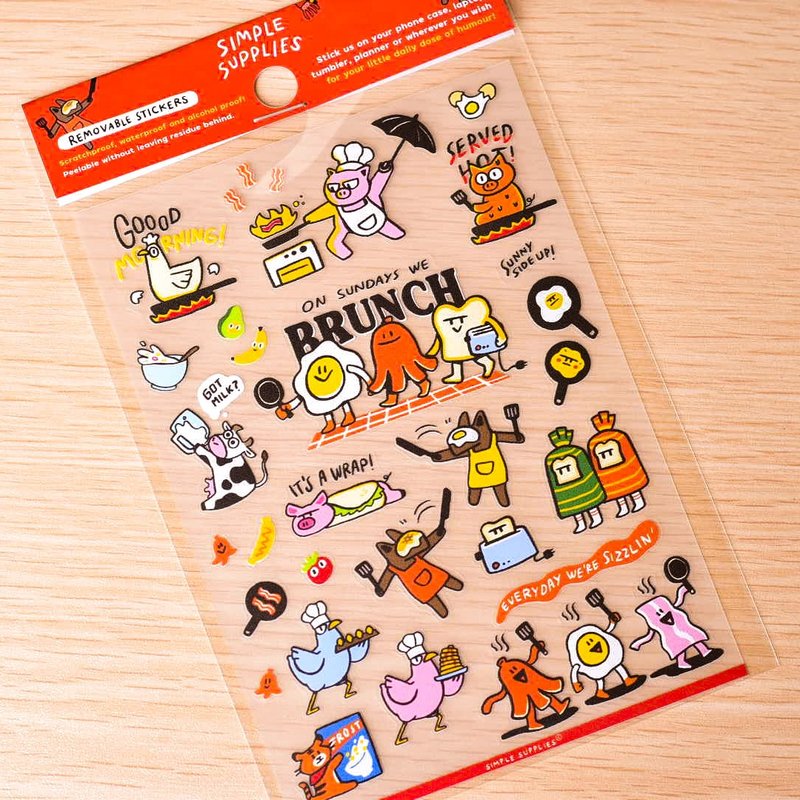 早午餐派对防水透明贴纸 - 贴纸 - 防水材质 红色