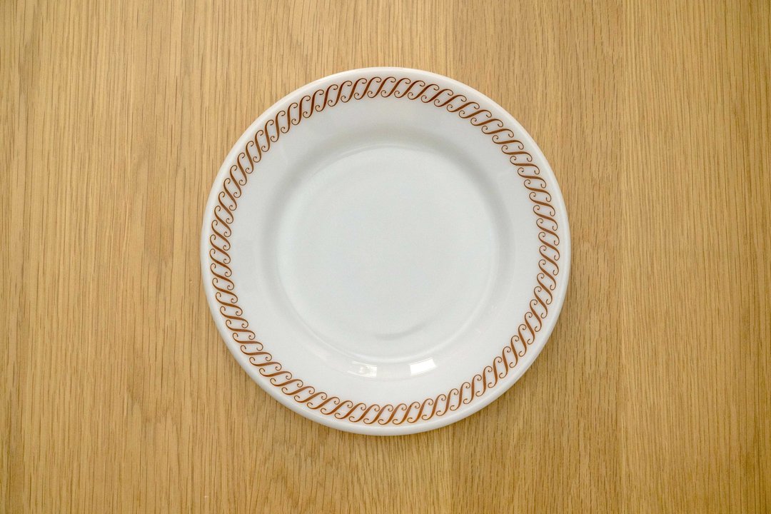 一组 2 件美国制 PYREX 22.5 厘米康宁玻璃餐盘  中古品 台湾包邮 - 盘子/餐盘/盘架 - 琉璃 白色