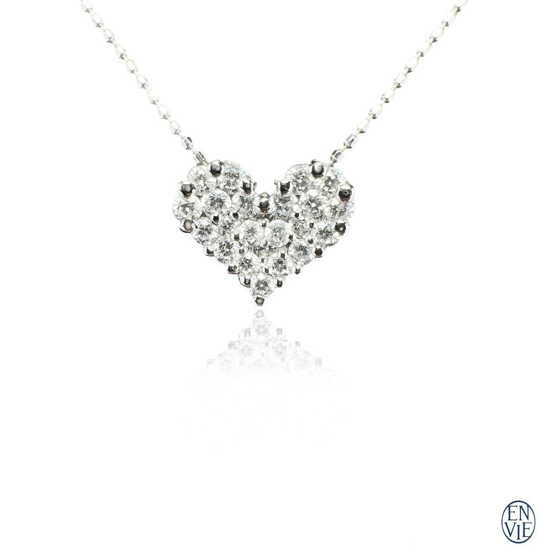 18K白金 天然钻石坠链 18K Diamond Necklace - 项链 - 贵金属 