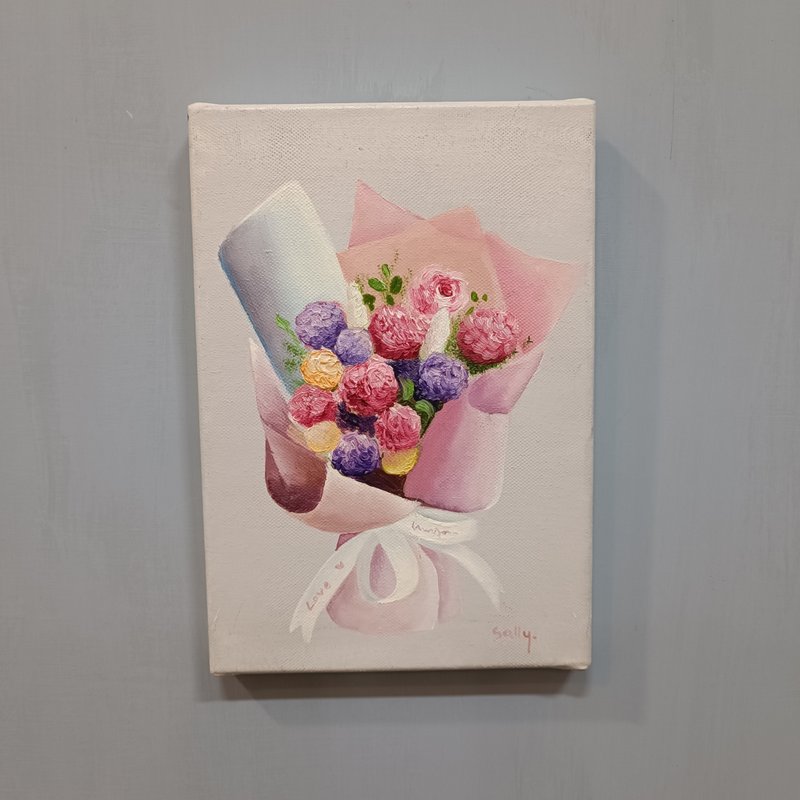 花束-油画作品 展示品 教案样本 换季出清 海洋油画 - 海报/装饰画/版画 - 颜料 