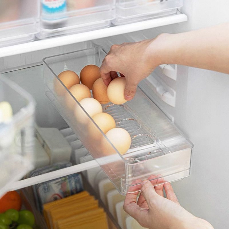 日本霜山 可层叠冰箱鸡蛋收纳盒-3入 (冰箱侧门收纳盒) - 收纳用品 - 塑料 透明