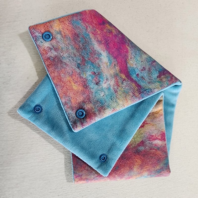 五彩-脖围 围脖(环保数位印花) - 围巾/披肩 - 棉．麻 蓝色