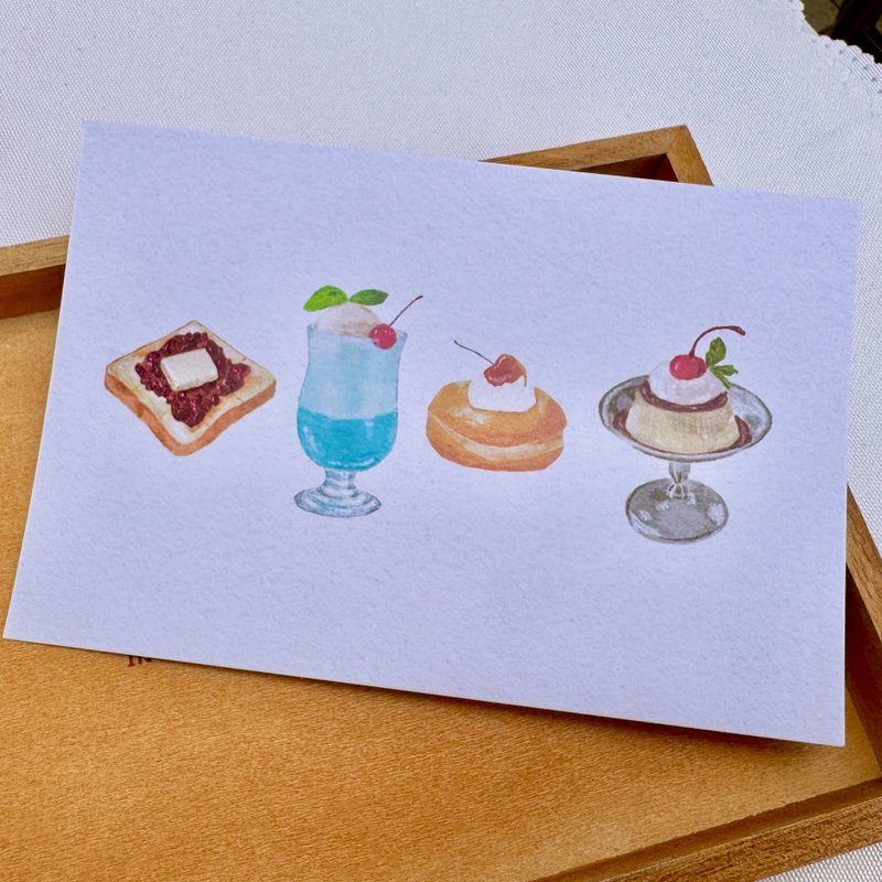 日系小点 | 美食插画明信片-今天吃饱没 - 卡片/明信片 - 纸 