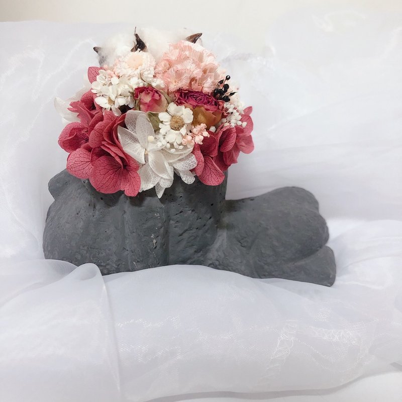 缤纷摩艾 干燥花 盆栽 干燥花盆 不凋花 摩艾石像 永生花 礼物 - 植栽/盆栽 - 植物．花 