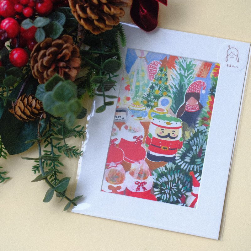 Christmas Gift 6寸纸框装饰插画 手绘贴画 圣诞节可爱小卫兵 - 海报/装饰画/版画 - 纸 多色