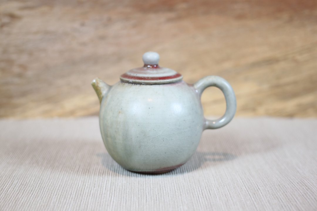 【送礼好物】柴烧钧窑 梨型茶壶 名家叶敏祥手工作品 - 茶具/茶杯 - 陶 