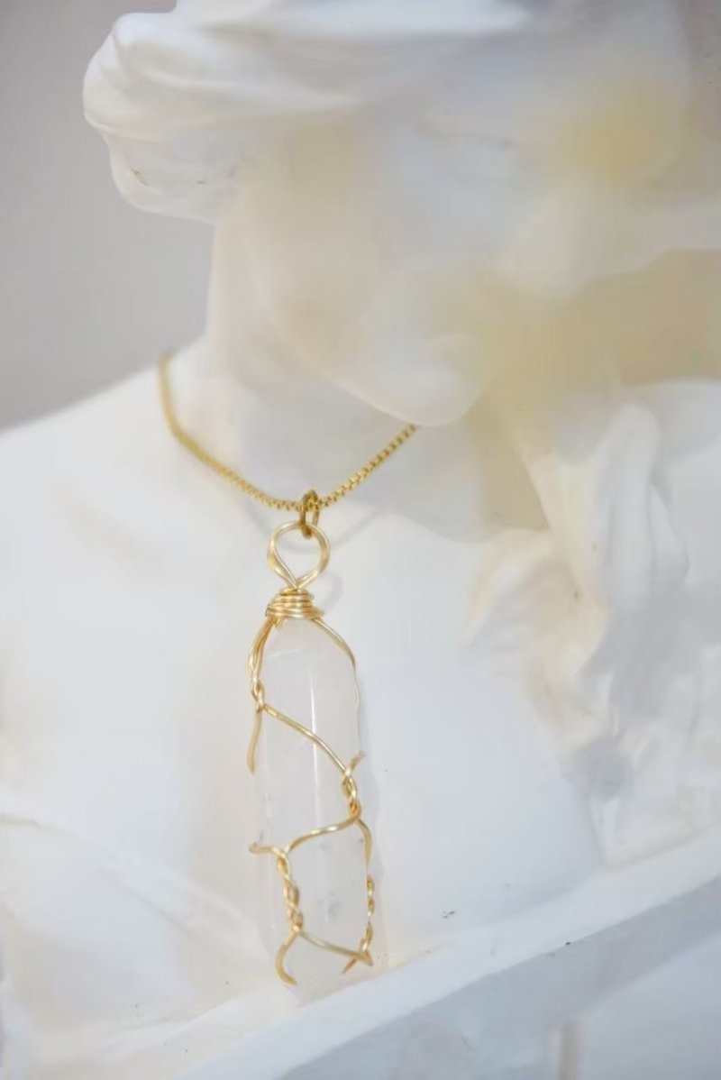 【天然石项链_蛋白石】 - 项链 - 宝石 白色