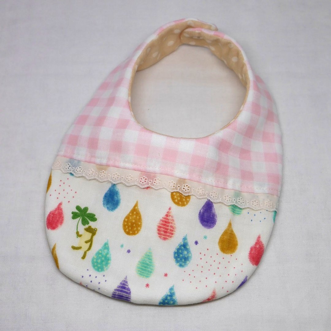 Japanese Handmade 8-layer-gauze Baby Bib - 围嘴/口水巾 - 棉 粉红色