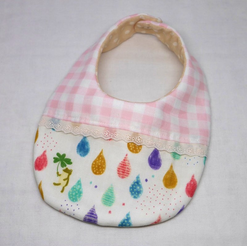 Japanese Handmade 8-layer-gauze Baby Bib - 围嘴/口水巾 - 棉．麻 粉红色