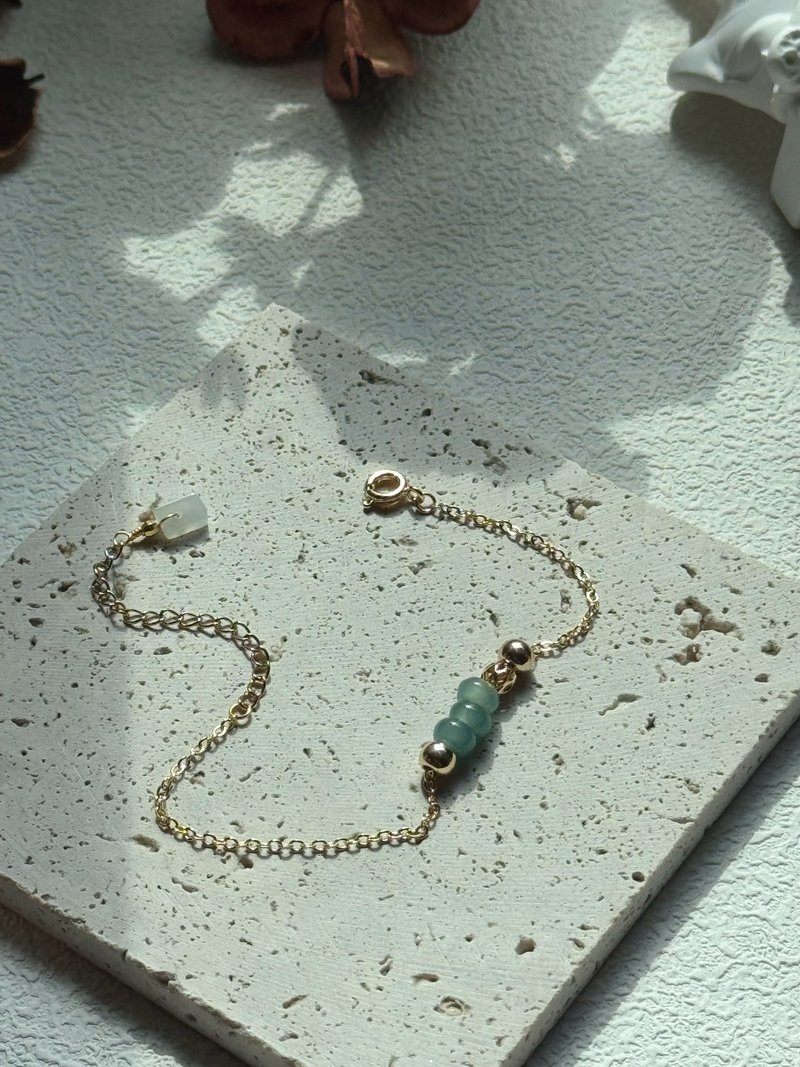 AZ 天然缅甸翡翠蓝水绿意设计手链 - 手链/手环 - 宝石 