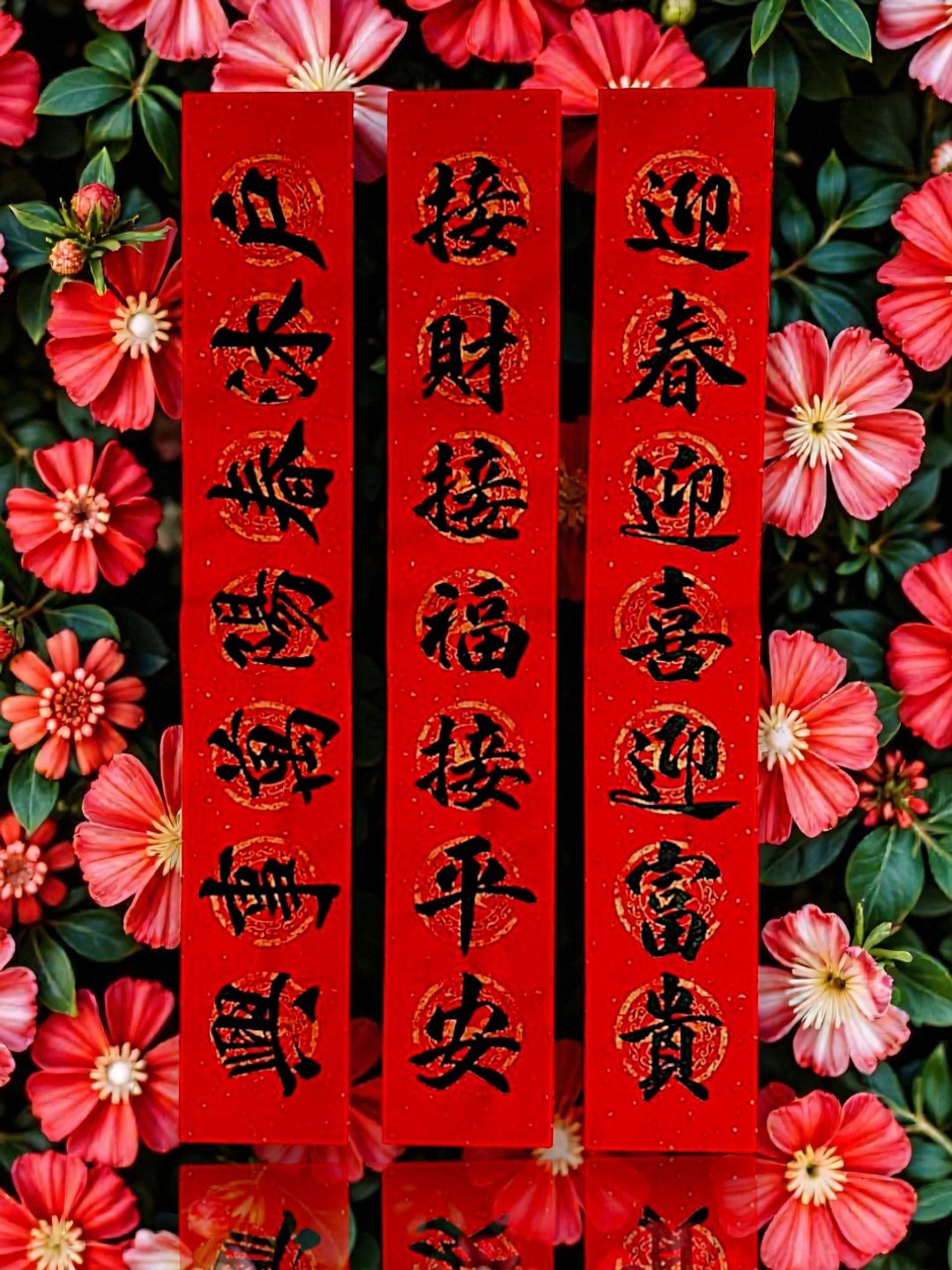 公寓式迷你七言小对联 - 红包/春联 - 纸 红色
