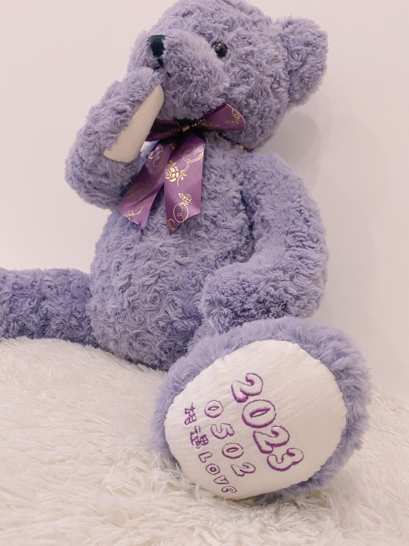 【TiNa】诞生弥月熊 毕业熊 定制刺绣 周岁礼 生日礼物 告白 婚礼 - 玩偶/公仔 - 棉．麻 多色