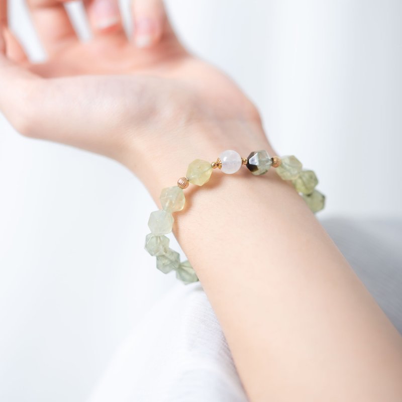 葡萄石月光石手链 - 手链/手环 - 半宝石 绿色