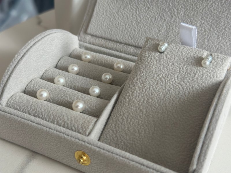 日本 akoya pearl 6mm 耳钉 铂金耳针 - 耳环/耳夹 - 珍珠 白色