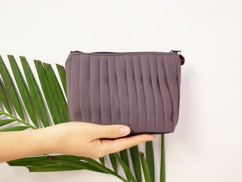 vingt six灰咖啡色化妆包.手拿包 - 手拿包 - 聚酯纤维 灰色