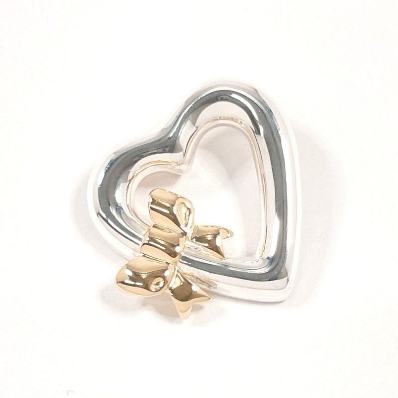 【日本直送 二手美品】Tiffany & Co. 坠饰 心形 蝴蝶结 银925/K18黄金 - 项链 - 纯银 银色