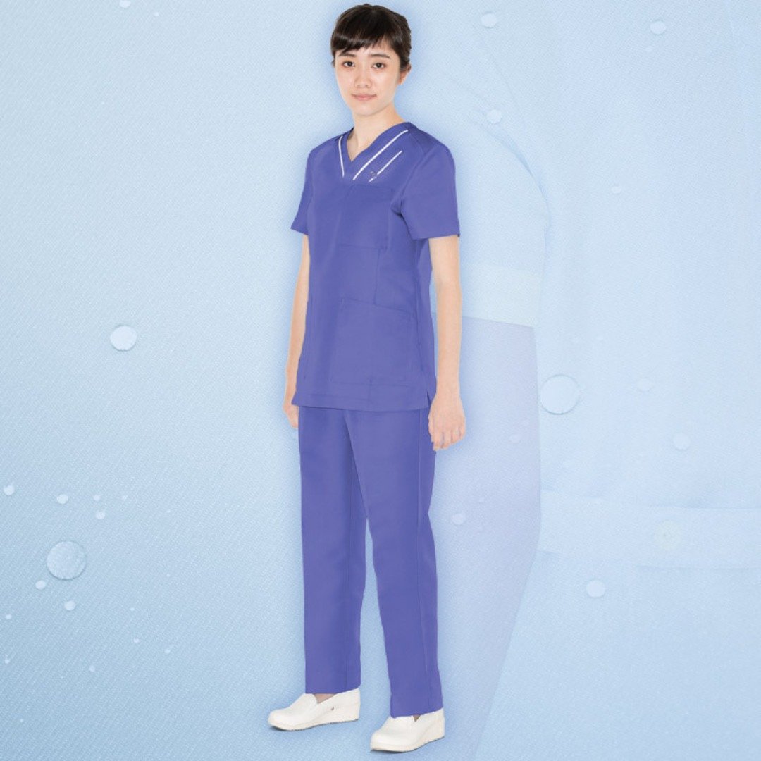 多色纳米抗菌手术服牙医服护士护理员短袖上衣医美诊所制服NW6216 - 女装上衣 - 聚酯纤维 多色