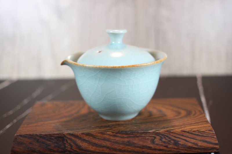 【沐春生活】天青 开片汝窑 盖碗 盖杯 莺歌名家叶敏祥作品 - 茶具/茶杯 - 瓷 