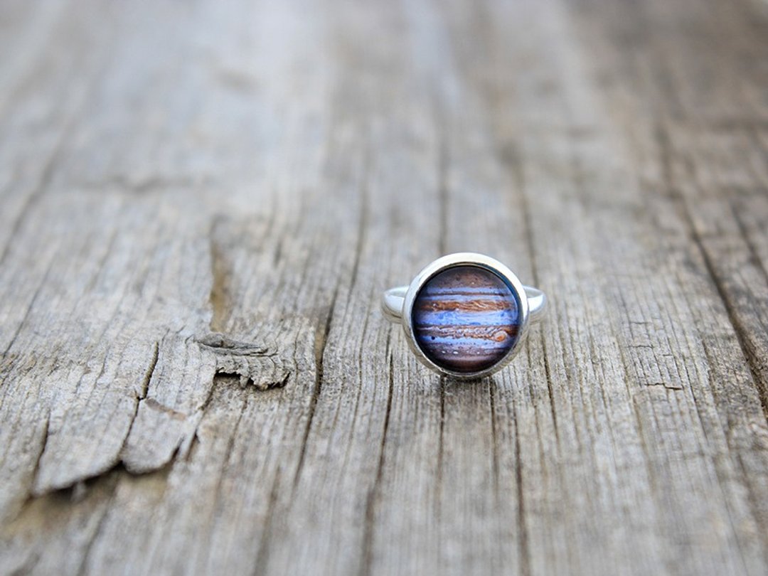Jupiter, Jupiter Jewelry, Planet Jupiter, Jupiter Ring, Space, Space Jewelry, Space Ring, Solar System, Solar System Ring, Cosmic Ring - 戒指 - 其他金属 多色
