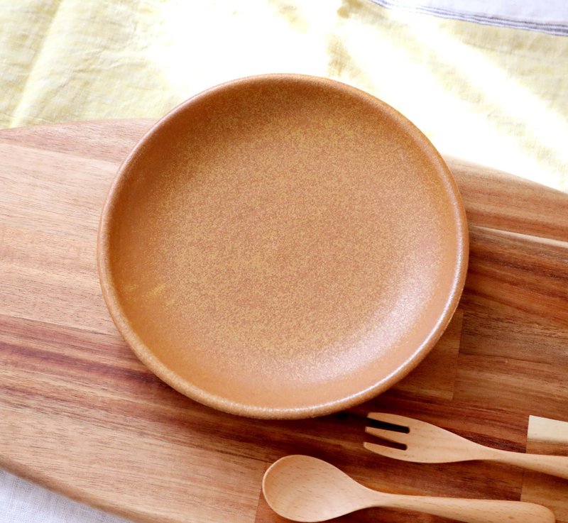 优惠价 / 山吹结晶釉之中皿 - 盘子/餐盘/盘架 - 陶 橘色