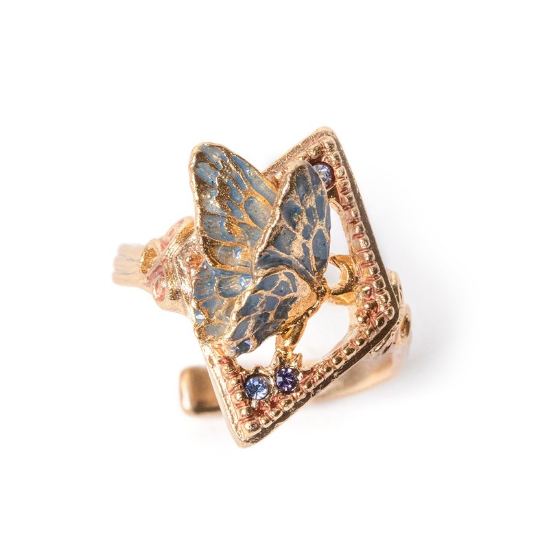 Butterfly deluxe - 戒指 - 其他金属 蓝色