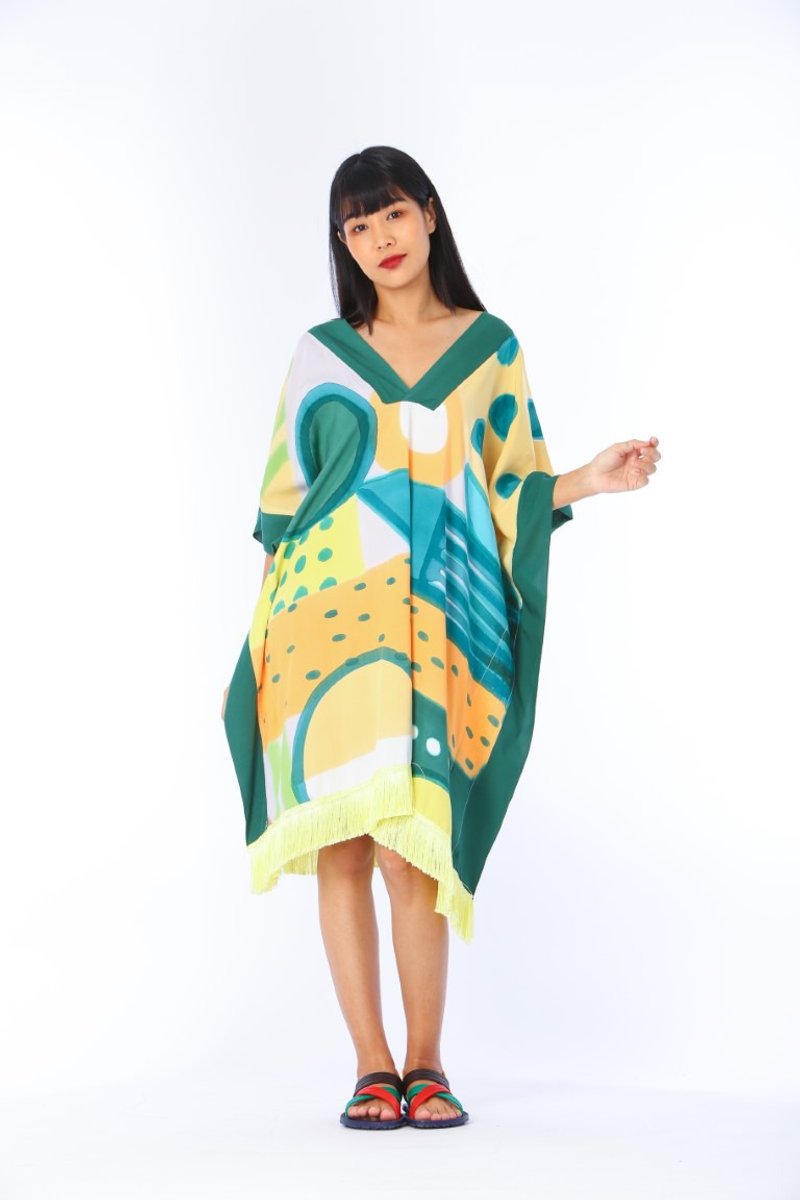 Kaftan Short SS19 - 洋装/连衣裙 - 棉．麻 绿色