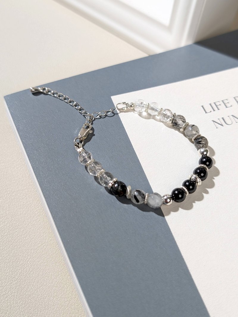 墨色晨光 黑发晶手链 / JIEGEM姊的珠宝 - 手链/手环 - 半宝石 黑色