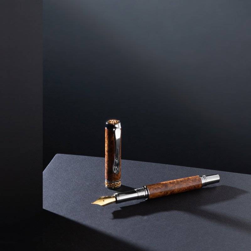 实木钢笔/钢珠笔 | 金爵・可雷射雕刻 - 钢笔 - 木头 咖啡色