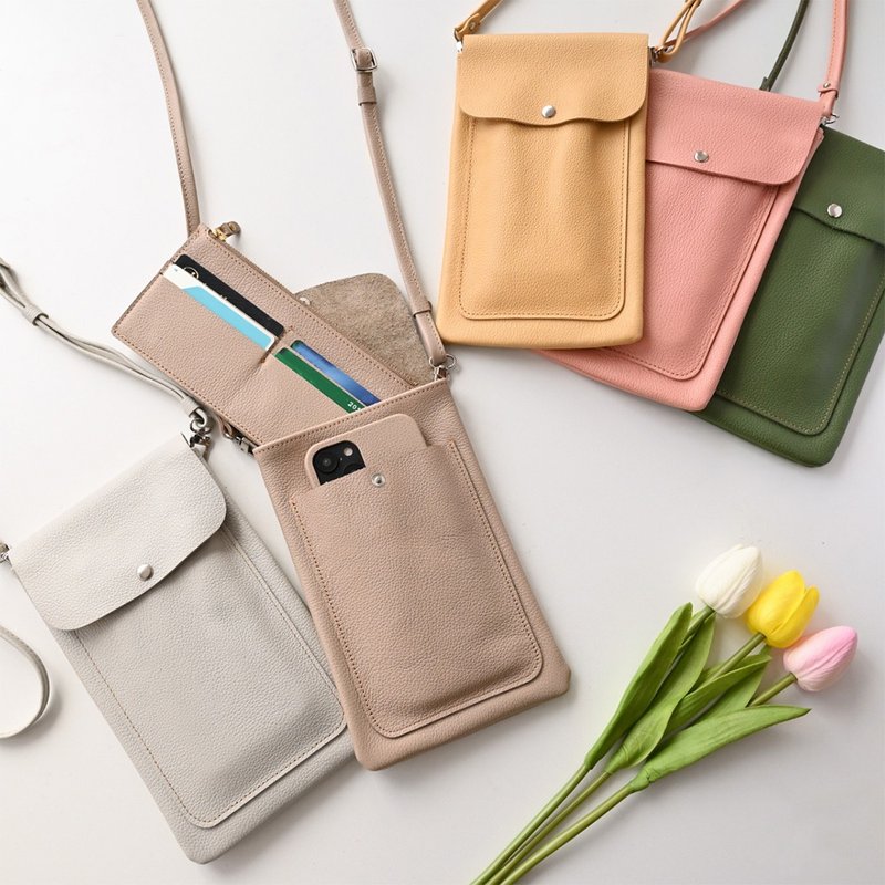 Smartphone Pochette BIG Pocket L [Shrink Leather] Smartphone Shoulder Leather HS46K - 手机配件 - 真皮 多色