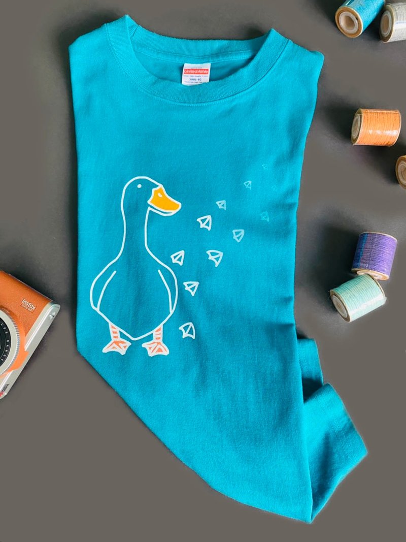 鸭子带着脚印 - 女装 T 恤 - 棉．麻 