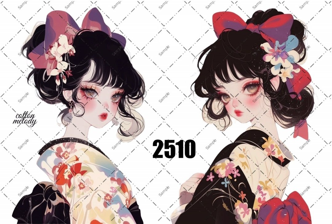 original sticker no.2510 人物贴纸 原创贴纸 原创人物贴纸 装饰贴纸 cotton melody - 贴纸 - 纸 