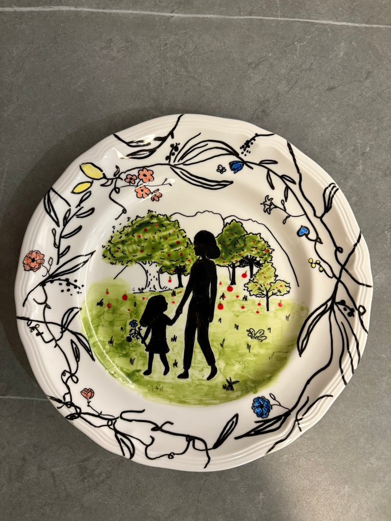 人像插画定制盘 礼物  送礼 似颜绘定制化 - 订制画像 - 瓷 白色