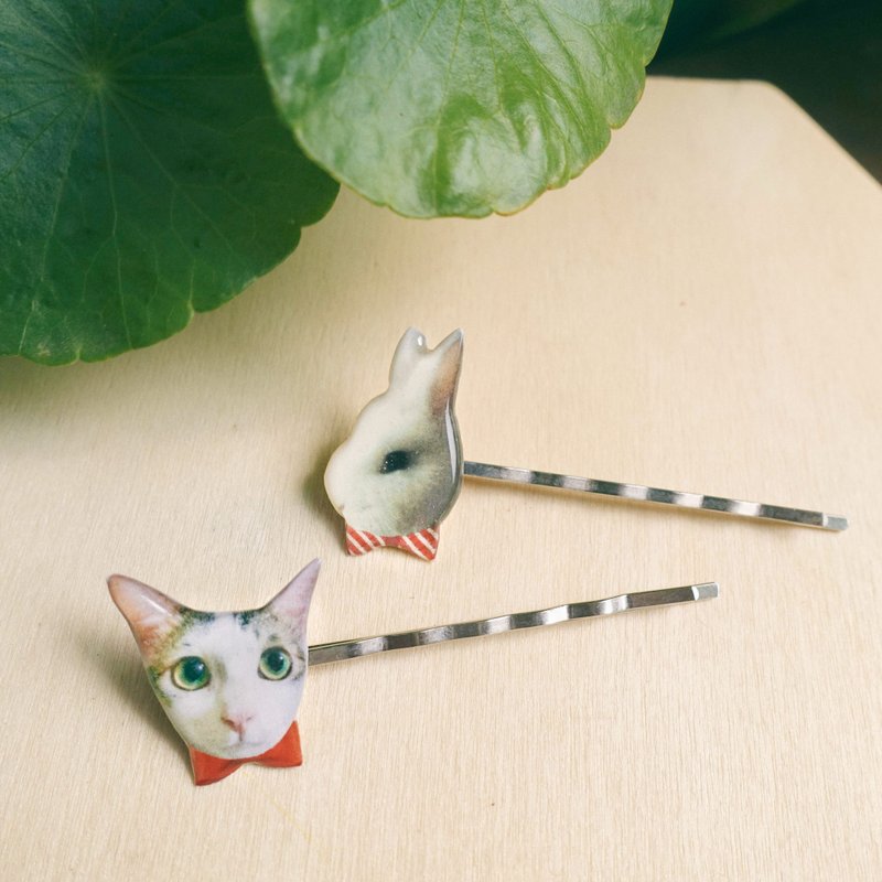 定制化宠物猫狗/人像一字发夹 - 发饰 - 其他材质 橘色