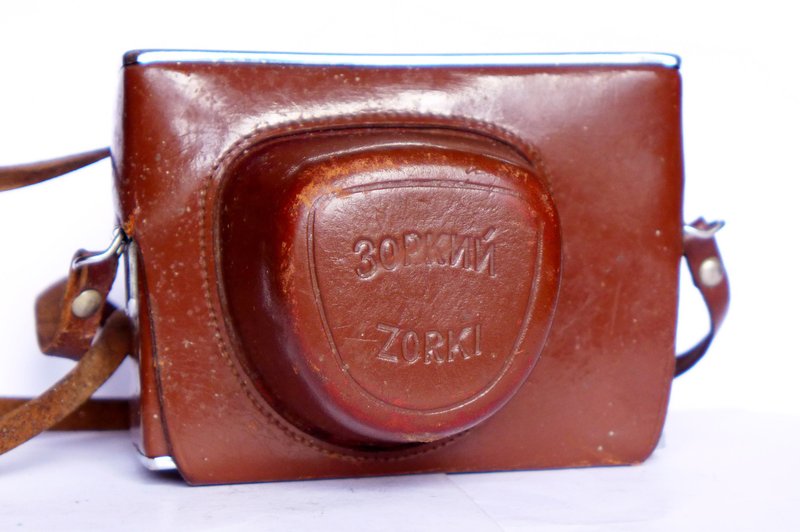 Zorki-10 genuine hard case bag with strap leather rangefinder camera KMZ USSR - 相机 - 真皮 咖啡色