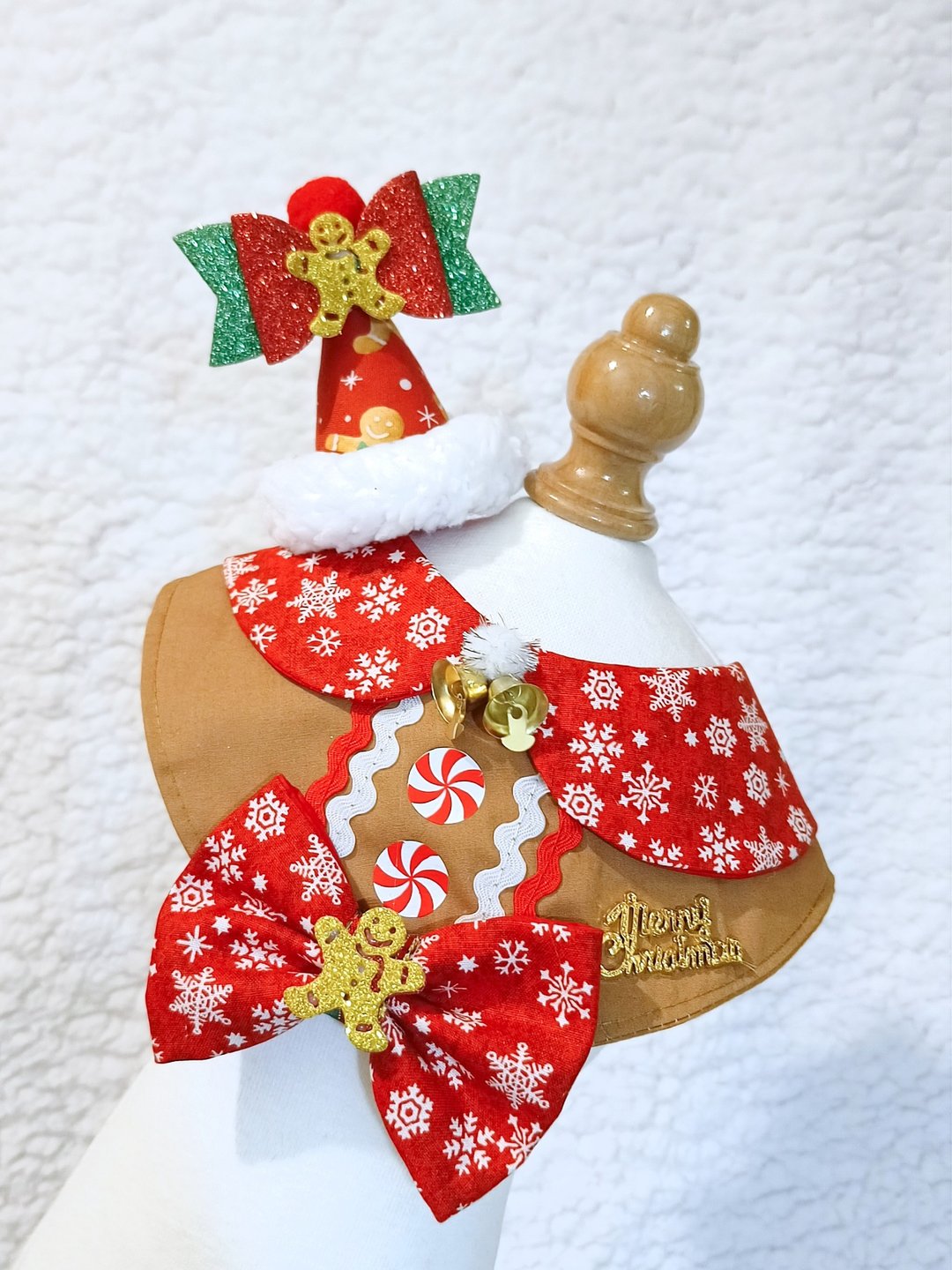 姜饼Gingerbread 耶诞节 santa 宠物围巾/颈饰  Christmas - 项圈/牵绳 - 棉．麻 绿色