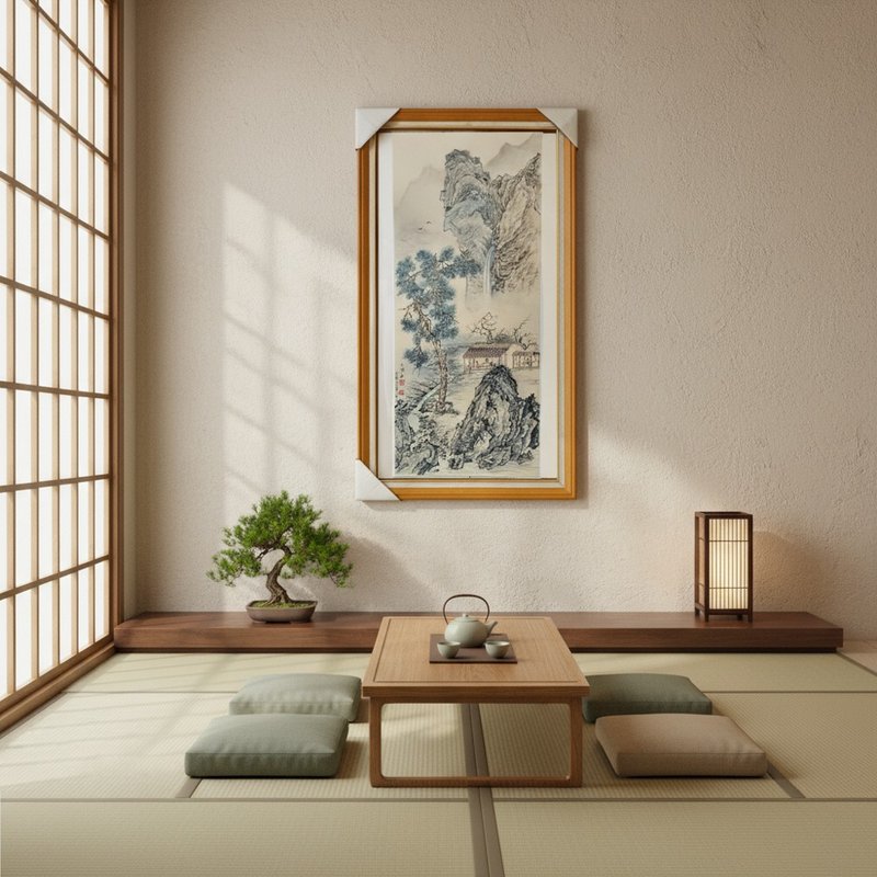 草堂书苑勤读耕 水墨设色原作 生宣纸 山居人物挂画 - 海报/装饰画/版画 - 纸 