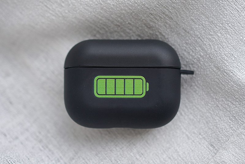 永远电量满格的AirPods 1/2/3/Pro TPU收纳盒 黑色保护套 - 耳机收纳 - 塑料 黑色