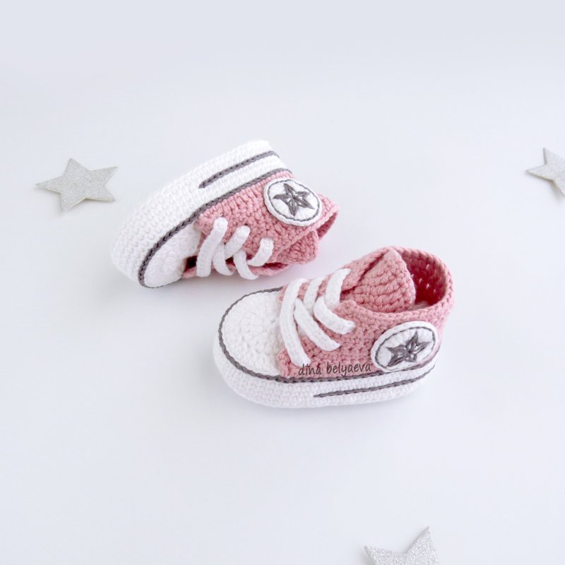 婴儿靴钩针图案，婴儿运动鞋 - 3 种尺寸 - 线上课程/教学影片 - 其他材质 