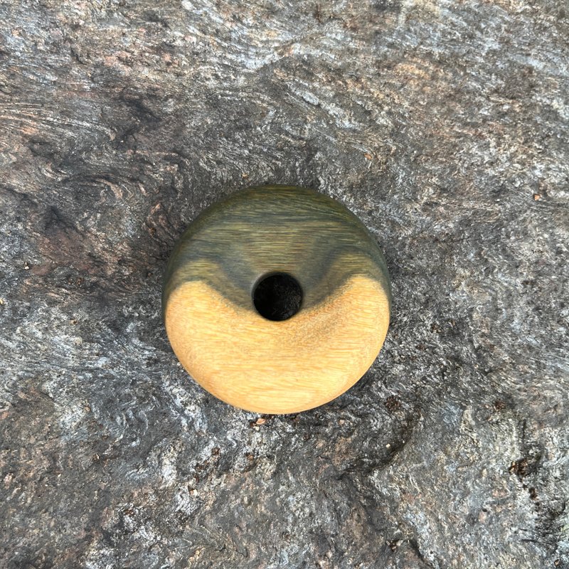 直径4.5厘米平安扣　项链坠饰　绿檀制 - 摆饰 - 木头 绿色