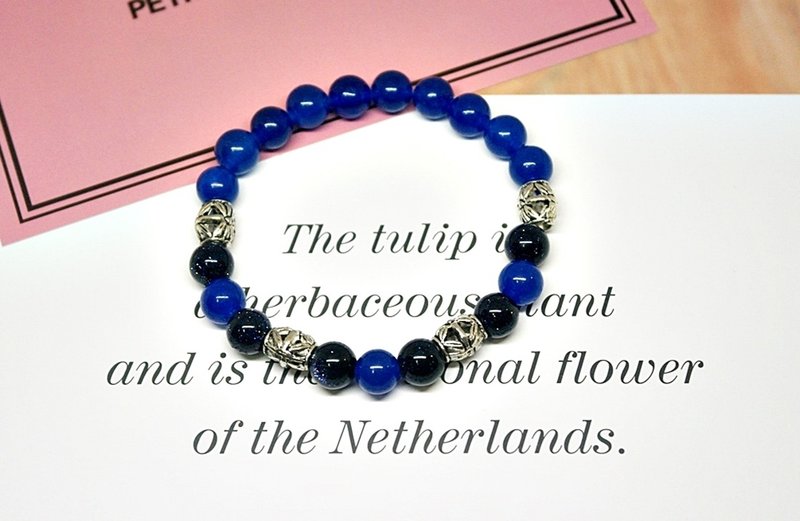 天然石X合金手链_天蓝=>限量X1  #中性 #男友礼物 #父亲节礼物 - 手链/手环 - 宝石 蓝色