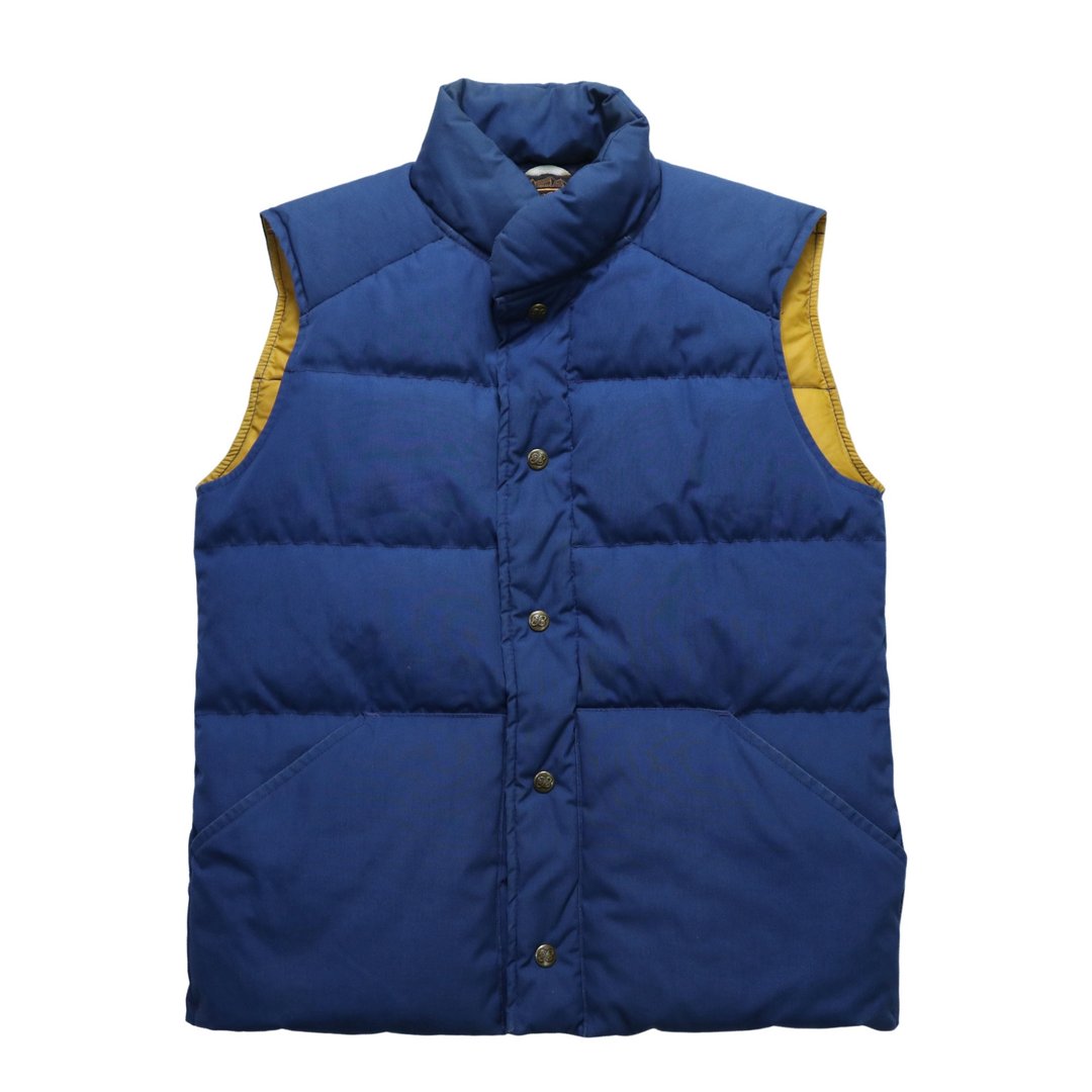 70-80s Eddie Bauer 蓝色羽绒背心 鹅绒背心 - 男装背心 - 尼龙 蓝色