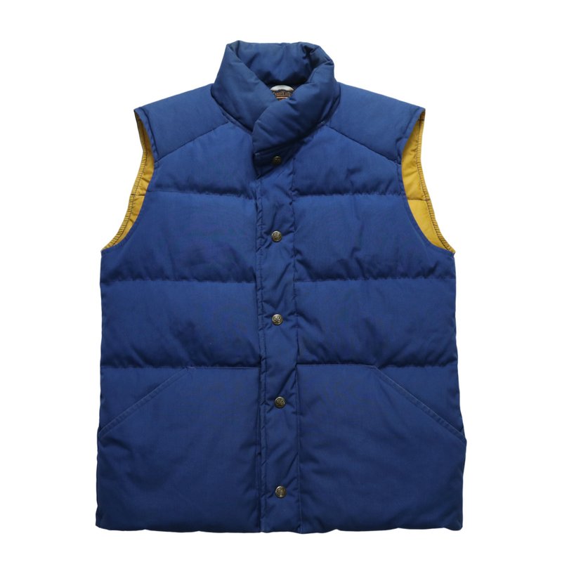 70-80s Eddie Bauer 蓝色羽绒背心 鹅绒背心 - 男装背心 - 尼龙 蓝色