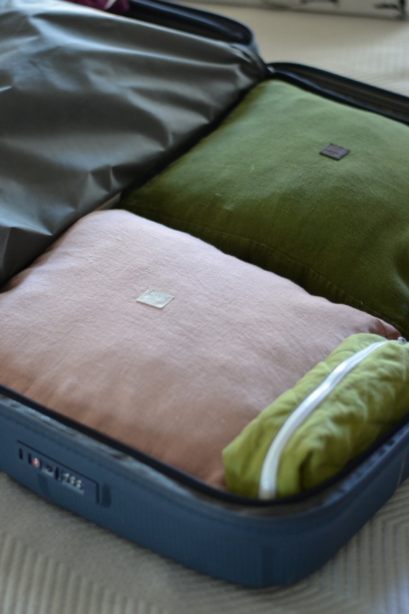 亚麻旅行收纳袋 / 柔软行李箱收纳方块替代品 / 行李箱内袋 - 行李箱/行李箱保护套 - 亚麻 