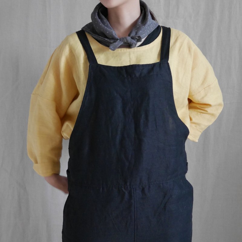 亚麻圆领九分袖上衣 铭黄色现货 请详阅下方说明 - 女装上衣 - 棉．麻 黄色