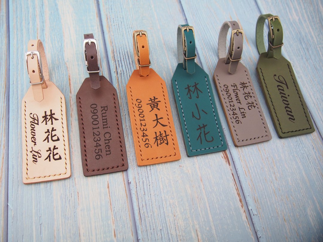 行李挂牌 高尔夫球袋 真皮 免费刻字 加大款 - 行李吊牌 - 真皮 