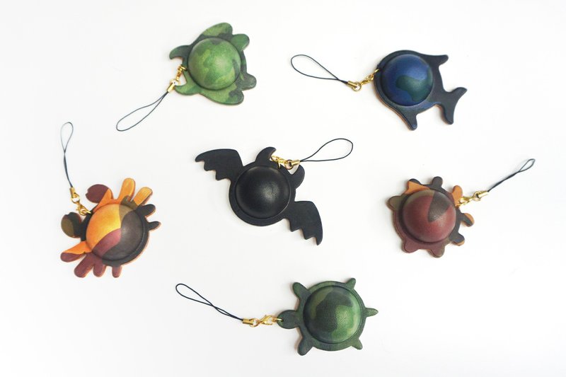 新款AMEET色colour系列迷彩色真皮动物搞怪掛件 6款 - 吊饰 - 真皮 多色