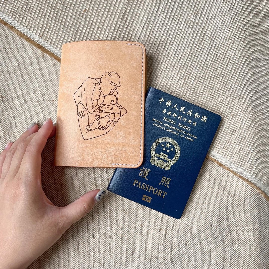 【定制】塞拉利昂护照皮套 / 人像画护照本 / 颜似绘 - 护照夹/护照套 - 真皮 咖啡色